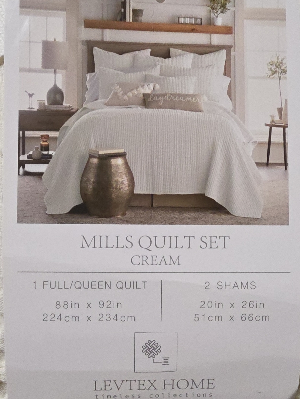 Levtex Cream Mills Quilt Set - Cream Neutral Bedding. 🤑Amazon 159.00